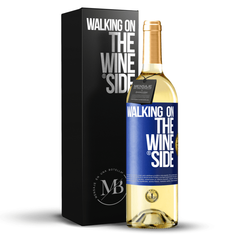 29,95 € Envio grátis | Vinho branco Edição WHITE Walking on the Wine Side® Etiqueta Azul. Etiqueta personalizável Vinho jovem Colheita 2023 Verdejo