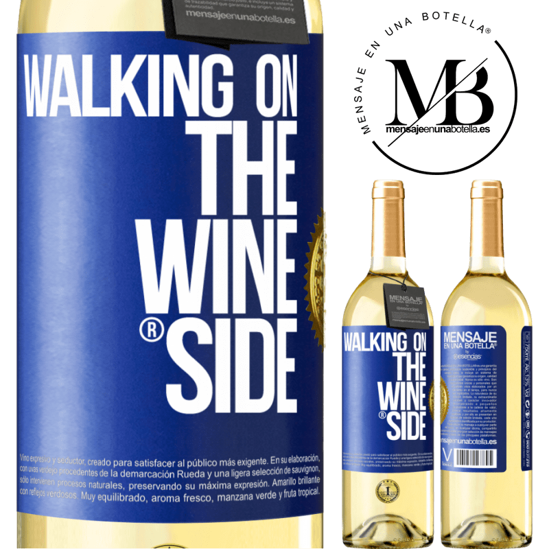 29,95 € Бесплатная доставка | Белое вино Издание WHITE Walking on the Wine Side® Синяя метка. Настраиваемая этикетка Молодое вино Урожай 2024 Verdejo