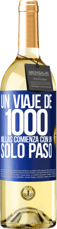 29,95 € | Vino Blanco Edición WHITE Un viaje de mil millas comienza con un solo paso Etiqueta Azul. Etiqueta personalizable Vino joven Cosecha 2025 Verdejo