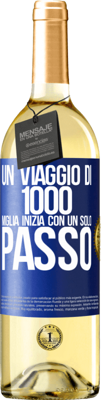 29,95 € | Vino bianco Edizione WHITE Un viaggio di mille miglia inizia con un solo passo Etichetta Blu. Etichetta personalizzabile Vino giovane Raccogliere 2024 Verdejo