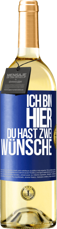 29,95 € | Weißwein WHITE Ausgabe Ich bin hier. Du hast zwei Wünsche Blaue Markierung. Anpassbares Etikett Junger Wein Ernte 2023 Verdejo