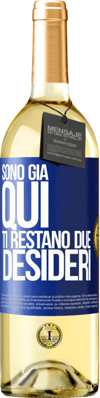 29,95 € Spedizione Gratuita | Vino bianco Edizione WHITE Sono già qui. Ti restano due desideri Etichetta Blu. Etichetta personalizzabile Vino giovane Raccogliere 2024 Verdejo