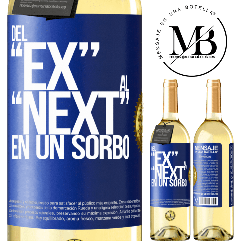 29,95 € Free Shipping | White Wine WHITE Edition Del EX al NEXT en un sorbo Blue Label. Customizable label Young wine Harvest 2022 Verdejo