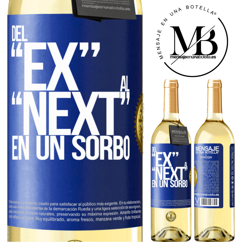 29,95 € Envoi gratuit | Vin blanc Édition WHITE Del EX al NEXT en un sorbo Étiquette Bleue. Étiquette personnalisable Vin jeune Récolte 2022 Verdejo