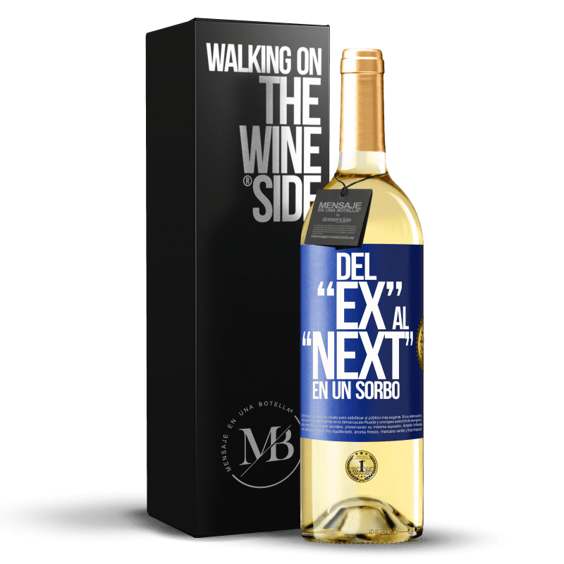 24,95 € Envoi gratuit | Vin blanc Édition WHITE Del EX al NEXT en un sorbo Étiquette Bleue. Étiquette personnalisable Vin jeune Récolte 2021 Verdejo