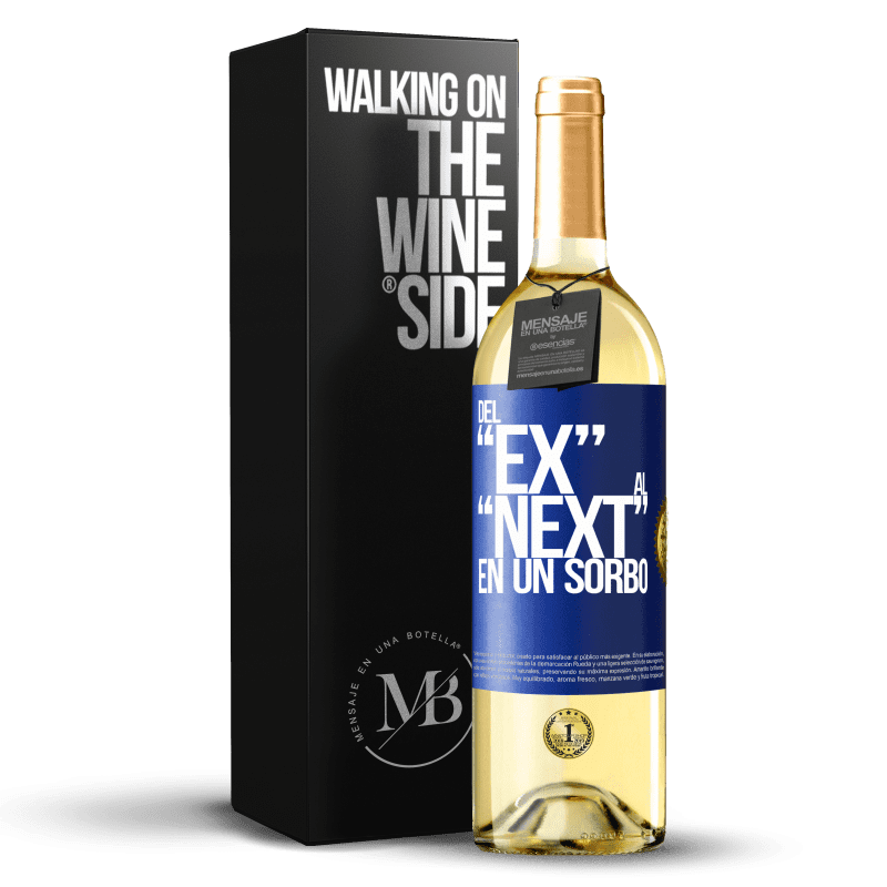 29,95 € Envio grátis | Vinho branco Edição WHITE Del EX al NEXT en un sorbo Etiqueta Azul. Etiqueta personalizável Vinho jovem Colheita 2024 Verdejo