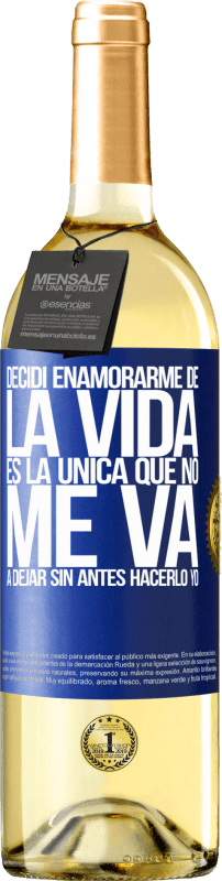 «Decidí enamorarme de la vida. Es la única que no me va a dejar sin antes hacerlo yo» Edición WHITE