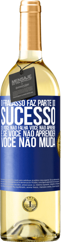 «O fracasso faz parte do sucesso. Se você não falha, você não aprende. E se você não aprender, você não muda» Edição WHITE