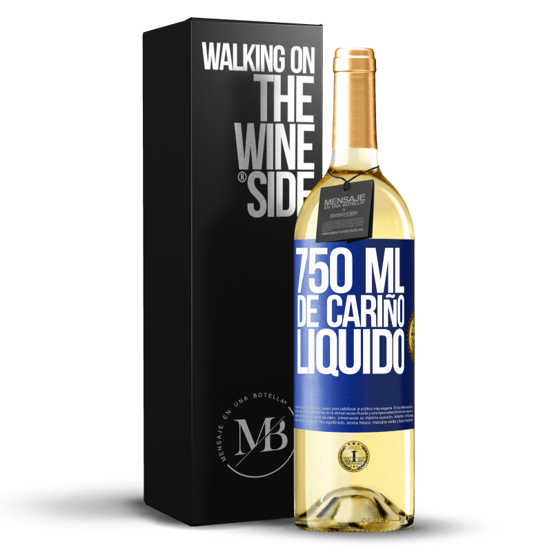 29,95 € Envío gratis | Vino Blanco Edición WHITE 750 ml. de cariño líquido Etiqueta Azul. Etiqueta personalizable Vino joven Cosecha 2024 Verdejo