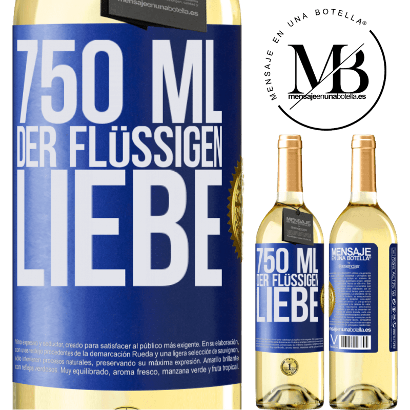 29,95 € Kostenloser Versand | Weißwein WHITE Ausgabe 750 ml flüssiger Liebe Blaue Markierung. Anpassbares Etikett Junger Wein Ernte 2024 Verdejo