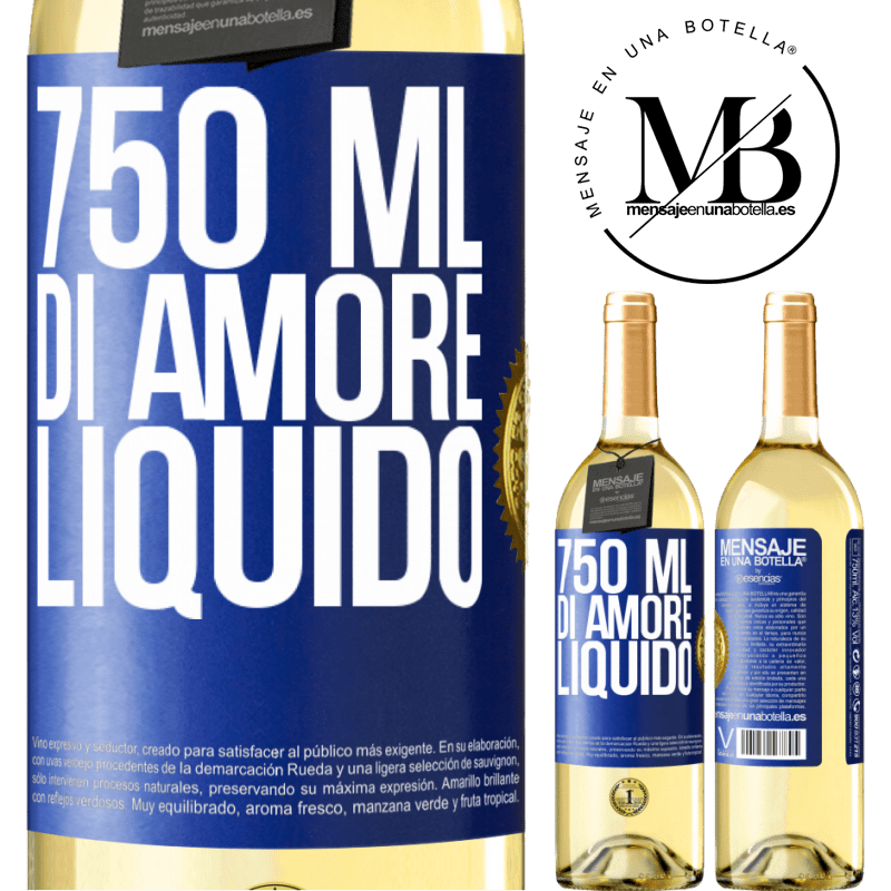 29,95 € Spedizione Gratuita | Vino bianco Edizione WHITE 750 ml di amore liquido Etichetta Blu. Etichetta personalizzabile Vino giovane Raccogliere 2024 Verdejo