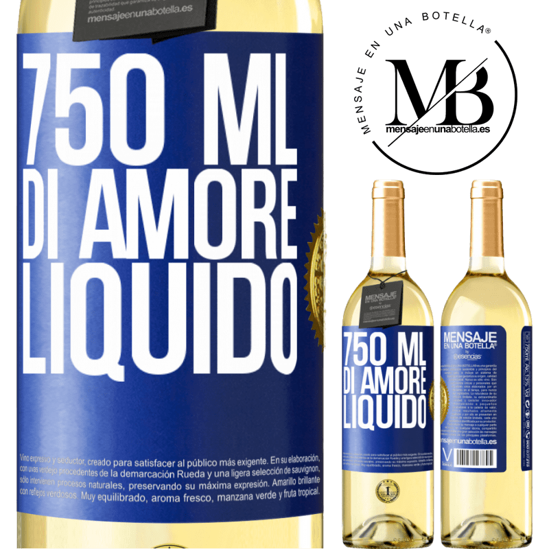 29,95 € Spedizione Gratuita | Vino bianco Edizione WHITE 750 ml di amore liquido Etichetta Blu. Etichetta personalizzabile Vino giovane Raccogliere 2025 Verdejo