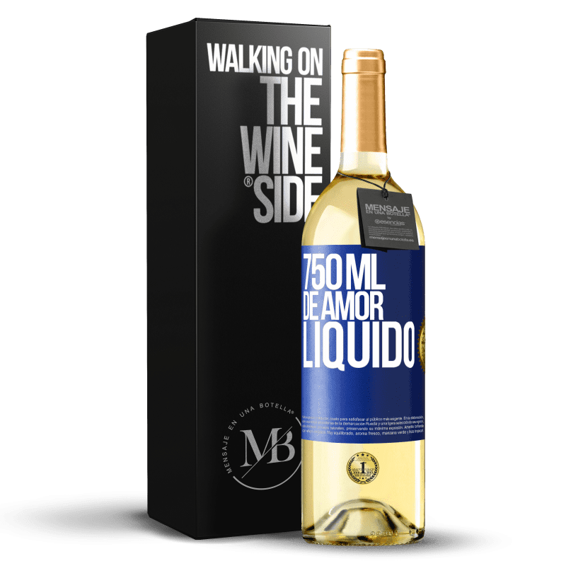 29,95 € Envio grátis | Vinho branco Edição WHITE 750 ml de amor líquido Etiqueta Azul. Etiqueta personalizável Vinho jovem Colheita 2024 Verdejo