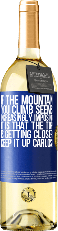 29,95 € Free Shipping | White Wine WHITE Edition If the mountain you climb seems increasingly imposing, it is that the top is getting closer. Keep it up Carlos! Blue Label. Customizable label Young wine Harvest 2025 Verdejo