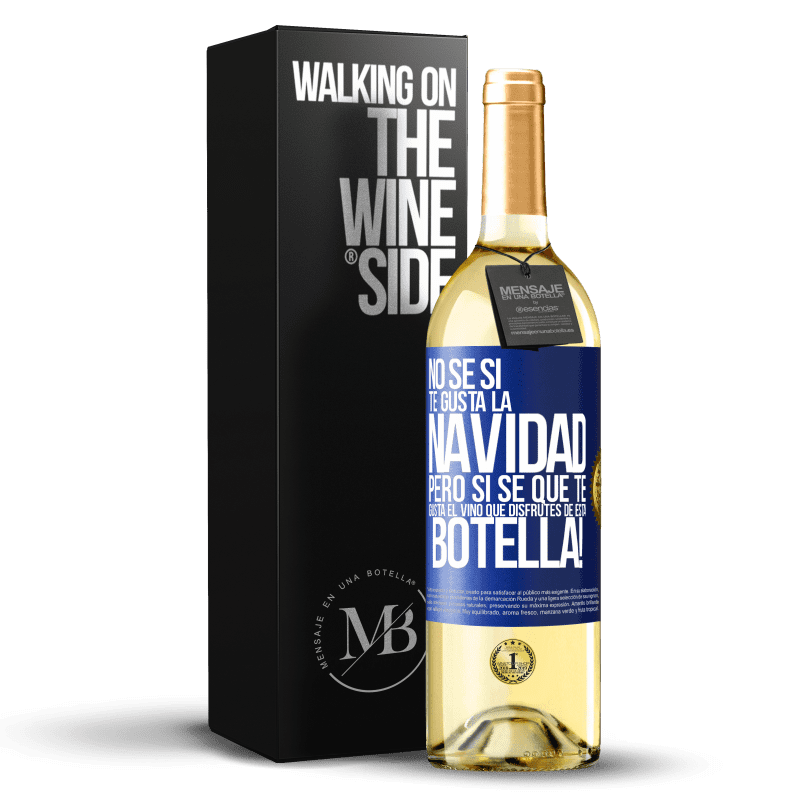 29,95 € Envío gratis | Vino Blanco Edición WHITE No sé si te gusta la navidad, pero sí sé que te gusta el vino. Que disfrutes de esta botella! Etiqueta Azul. Etiqueta personalizable Vino joven Cosecha 2024 Verdejo