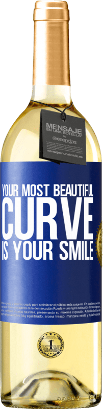 29,95 € | White Wine WHITE Edition Your most beautiful curve is your smile Blue Label. Customizable label Young wine Harvest 2024 Verdejo