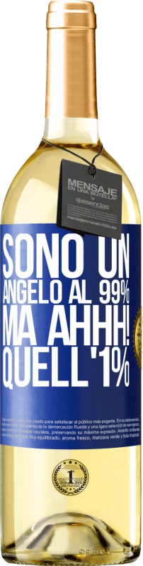 29,95 € | Vino bianco Edizione WHITE Sono un angelo al 99%, ma ahhh! quell'1% Etichetta Blu. Etichetta personalizzabile Vino giovane Raccogliere 2024 Verdejo