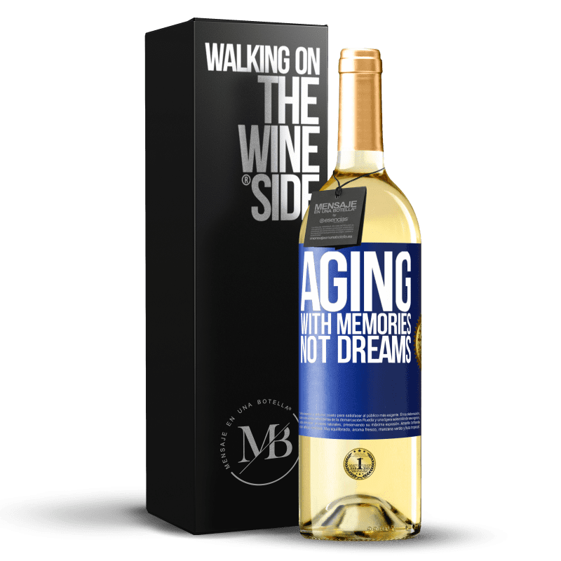 29,95 € Free Shipping | White Wine WHITE Edition Aging with memories, not dreams Blue Label. Customizable label Young wine Harvest 2025 Verdejo