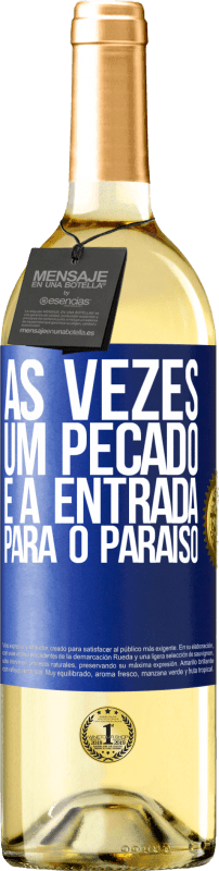 29,95 € | Vinho branco Edição WHITE Às vezes, um pecado é a entrada para o paraíso Etiqueta Azul. Etiqueta personalizável Vinho jovem Colheita 2024 Verdejo