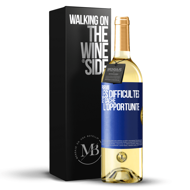 29,95 € Envoi gratuit | Vin blanc Édition WHITE Parmi les difficultés, se cache l'opportunité Étiquette Bleue. Étiquette personnalisable Vin jeune Récolte 2025 Verdejo