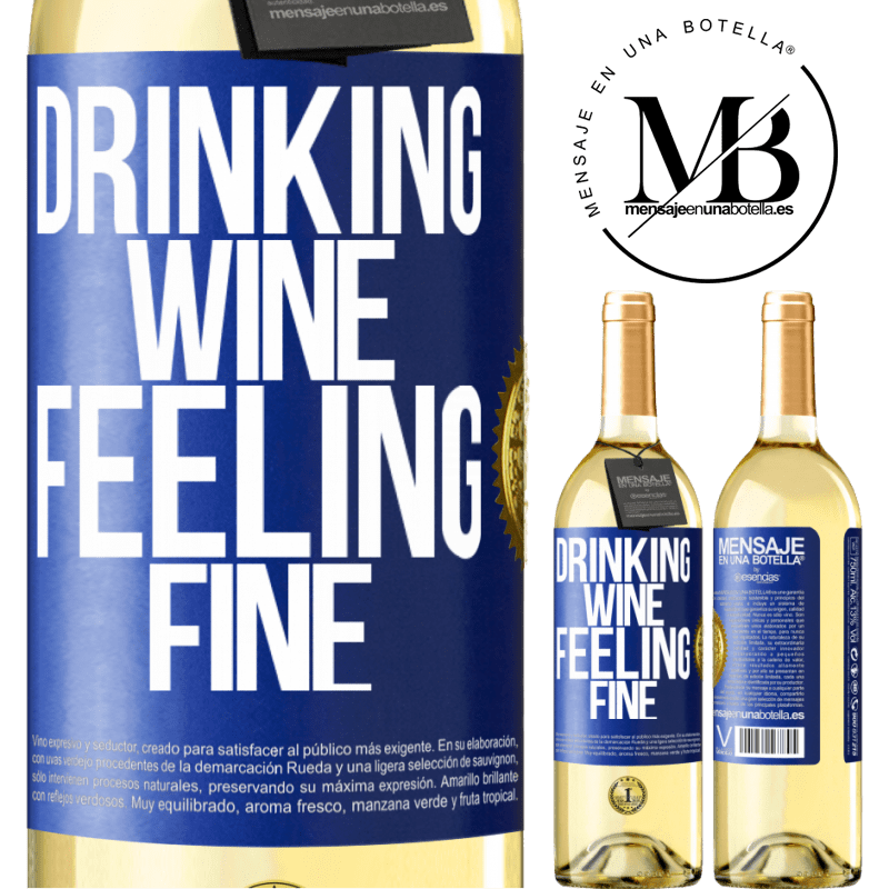 29,95 € Free Shipping | White Wine WHITE Edition Drinking wine, feeling fine Blue Label. Customizable label Young wine Harvest 2022 Verdejo