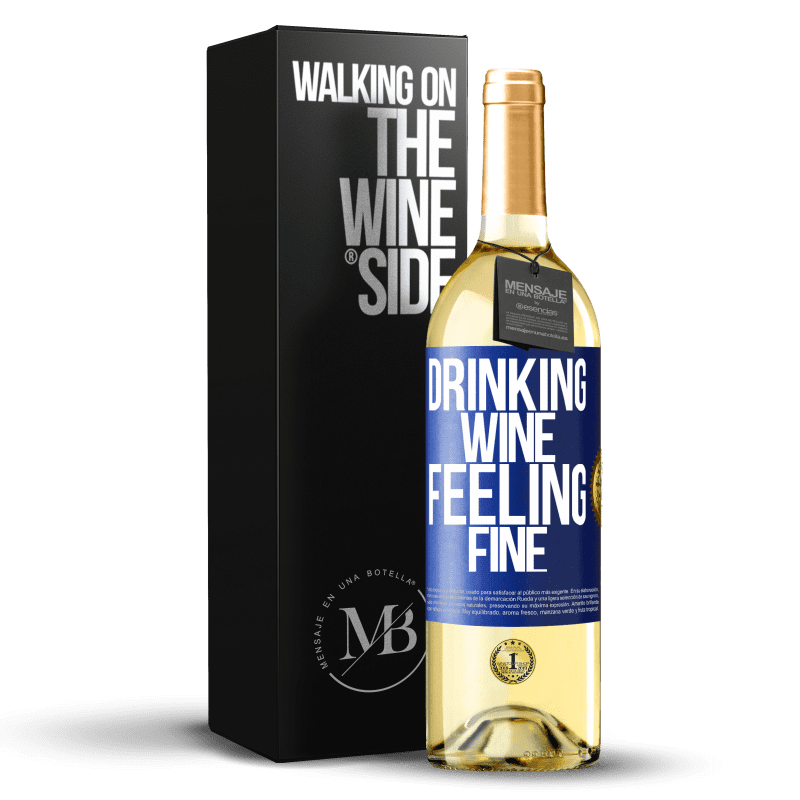 29,95 € Free Shipping | White Wine WHITE Edition Drinking wine, feeling fine Blue Label. Customizable label Young wine Harvest 2022 Verdejo