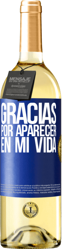 29,95 € Envío gratis | Vino Blanco Edición WHITE Gracias por aparecer en mi vida Etiqueta Azul. Etiqueta personalizable Vino joven Cosecha 2025 Verdejo