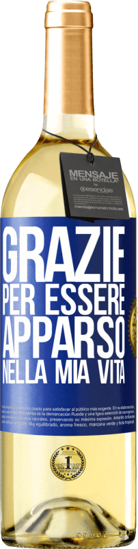 29,95 € Spedizione Gratuita | Vino bianco Edizione WHITE Grazie per essere apparso nella mia vita Etichetta Blu. Etichetta personalizzabile Vino giovane Raccogliere 2024 Verdejo