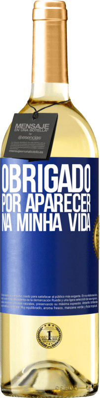 29,95 € | Vinho branco Edição WHITE Obrigado por aparecer na minha vida Etiqueta Azul. Etiqueta personalizável Vinho jovem Colheita 2024 Verdejo