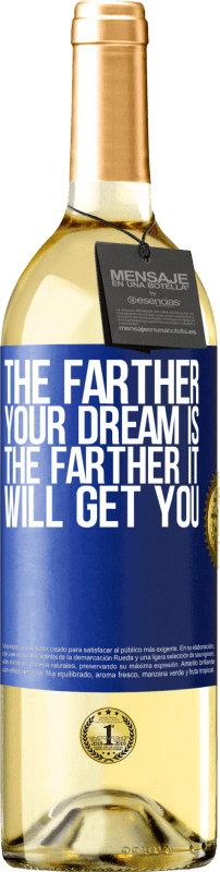 29,95 € Free Shipping | White Wine WHITE Edition The farther your dream is, the farther it will get you Blue Label. Customizable label Young wine Harvest 2025 Verdejo