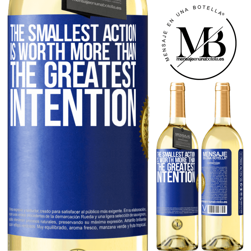 29,95 € Free Shipping | White Wine WHITE Edition The smallest action is worth more than the greatest intention Blue Label. Customizable label Young wine Harvest 2024 Verdejo