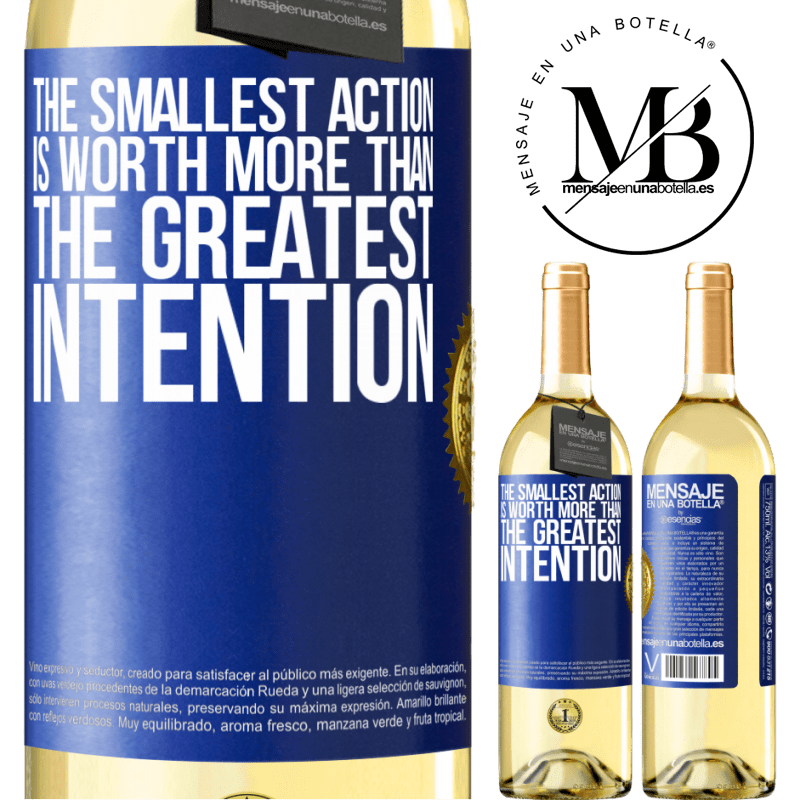 29,95 € Free Shipping | White Wine WHITE Edition The smallest action is worth more than the greatest intention Blue Label. Customizable label Young wine Harvest 2025 Verdejo