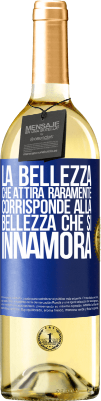 29,95 € | Vino bianco Edizione WHITE La bellezza che attira raramente corrisponde alla bellezza che si innamora Etichetta Blu. Etichetta personalizzabile Vino giovane Raccogliere 2025 Verdejo