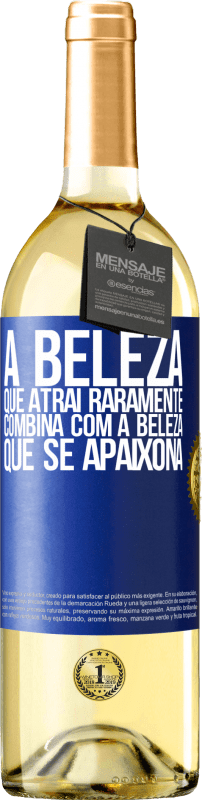 29,95 € | Vinho branco Edição WHITE A beleza que atrai raramente combina com a beleza que se apaixona Etiqueta Azul. Etiqueta personalizável Vinho jovem Colheita 2025 Verdejo