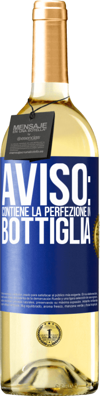 29,95 € Spedizione Gratuita | Vino bianco Edizione WHITE Avviso: contiene la perfezione in bottiglia Etichetta Blu. Etichetta personalizzabile Vino giovane Raccogliere 2023 Verdejo