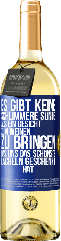 «Es gibt keine schlimmere Sünde, als ein Gesicht zum Weinen zu bringen, das uns das schönste Lächeln geschenkt hat» WHITE Ausgabe