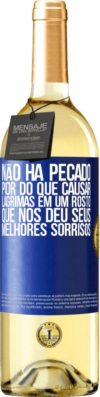 29,95 € | Vinho branco Edição WHITE Não há pecado pior do que causar lágrimas em um rosto que nos deu seus melhores sorrisos Etiqueta Azul. Etiqueta personalizável Vinho jovem Colheita 2024 Verdejo