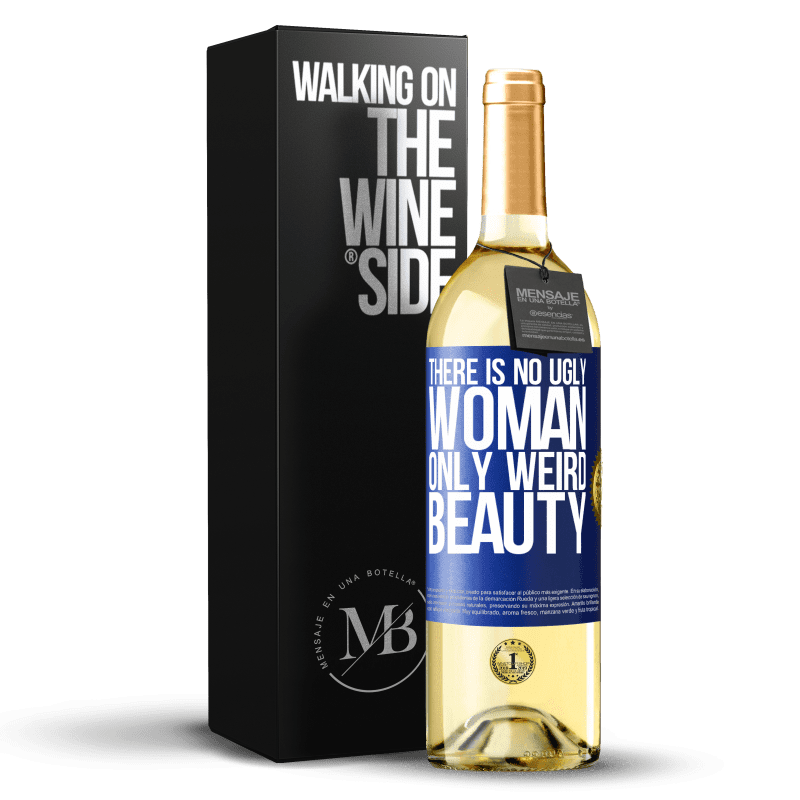 29,95 € Бесплатная доставка | Белое вино Издание WHITE Там нет некрасивой женщины, только странная красота Синяя метка. Настраиваемая этикетка Молодое вино Урожай 2023 Verdejo
