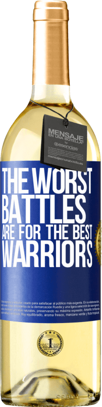 29,95 € 免费送货 | 白葡萄酒 WHITE版 最糟糕的战斗是为了最好的战士 蓝色标签. 可自定义的标签 青年酒 收成 2023 Verdejo