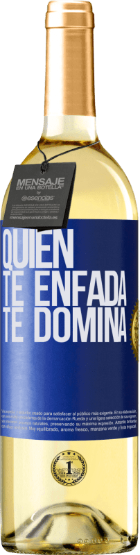 29,95 € | Vino Blanco Edición WHITE Quien te enfada te domina Etiqueta Azul. Etiqueta personalizable Vino joven Cosecha 2024 Verdejo