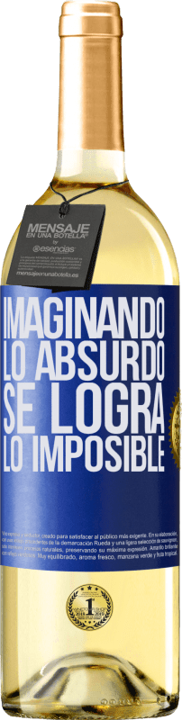 29,95 € | Vino Blanco Edición WHITE Imaginando lo absurdo se logra lo imposible Etiqueta Azul. Etiqueta personalizable Vino joven Cosecha 2023 Verdejo