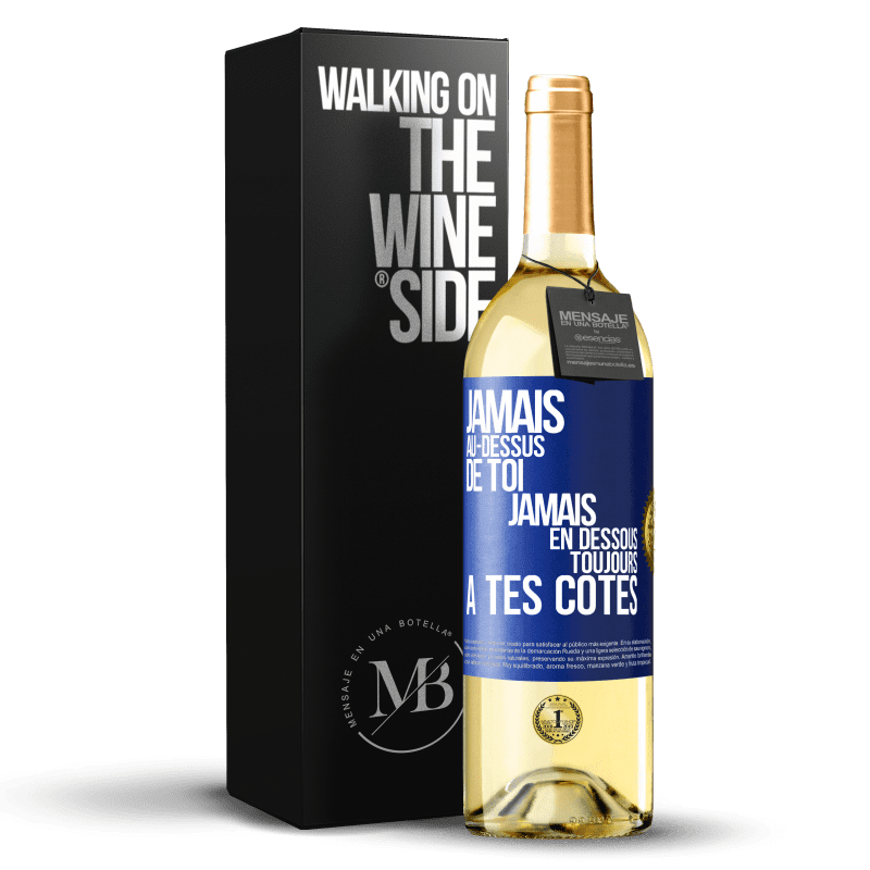 29,95 € Envoi gratuit | Vin blanc Édition WHITE Jamais au-dessus de toi, jamais en dessous. Toujours à tes côtés Étiquette Bleue. Étiquette personnalisable Vin jeune Récolte 2024 Verdejo