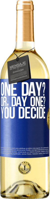 29,95 € Free Shipping | White Wine WHITE Edition One day? Or, day one? You decide Blue Label. Customizable label Young wine Harvest 2023 Verdejo