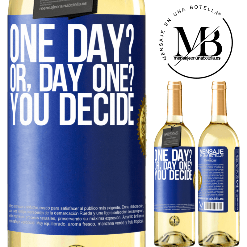 29,95 € Free Shipping | White Wine WHITE Edition One day? Or, day one? You decide Blue Label. Customizable label Young wine Harvest 2022 Verdejo