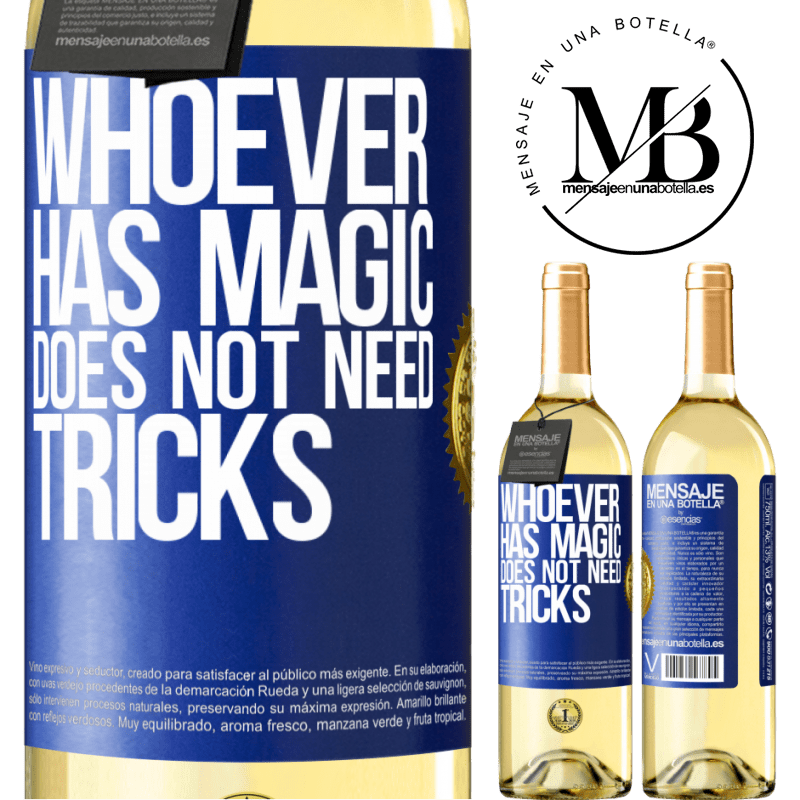 29,95 € Free Shipping | White Wine WHITE Edition Whoever has magic does not need tricks Blue Label. Customizable label Young wine Harvest 2023 Verdejo