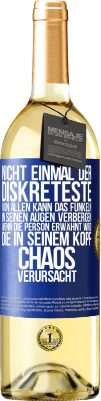 29,95 € | Weißwein WHITE Ausgabe Nicht einmal der Diskreteste von allen kann das Funkeln in seinen Augen verbergen, wenn die Person erwähnt wird, die in seinem K Blaue Markierung. Anpassbares Etikett Junger Wein Ernte 2024 Verdejo