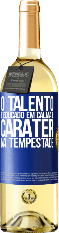 29,95 € Envio grátis | Vinho branco Edição WHITE O talento é educado em calma e caráter na tempestade Etiqueta Azul. Etiqueta personalizável Vinho jovem Colheita 2025 Verdejo