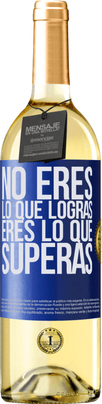 29,95 € | Vino Blanco Edición WHITE No eres lo que logras. Eres lo que superas Etiqueta Azul. Etiqueta personalizable Vino joven Cosecha 2025 Verdejo