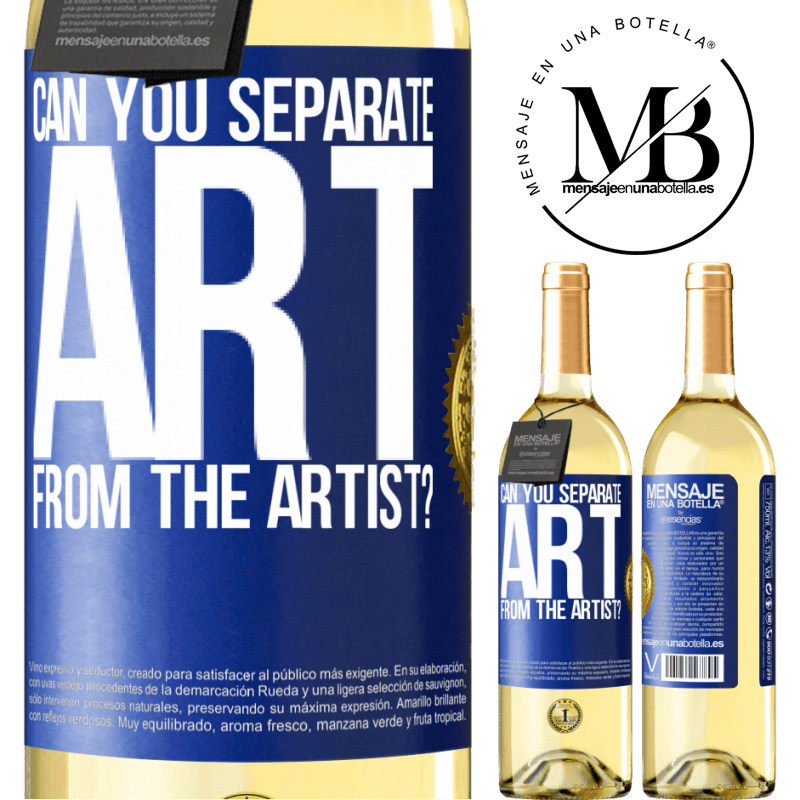 29,95 € Free Shipping | White Wine WHITE Edition can you separate art from the artist? Blue Label. Customizable label Young wine Harvest 2022 Verdejo