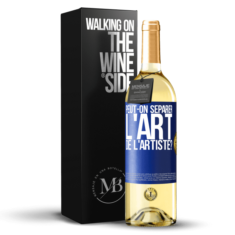 29,95 € Envoi gratuit | Vin blanc Édition WHITE Peut-on séparer l'art de l'artiste? Étiquette Bleue. Étiquette personnalisable Vin jeune Récolte 2025 Verdejo